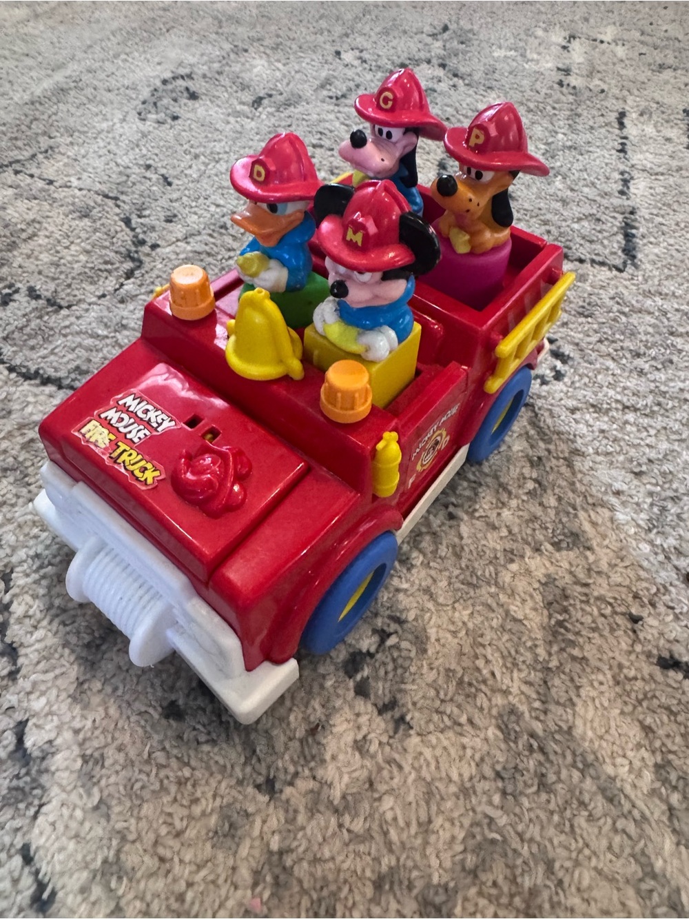 Vintage Disney Mickey and friends fire truck made in Italy 1980s